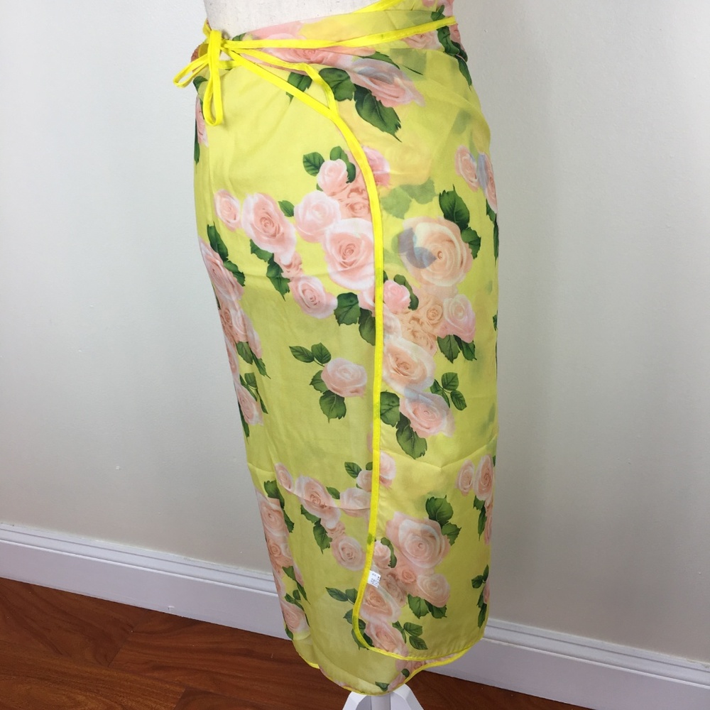 Yellow Floral Swimwear Wrap/Cover-up - NWOT